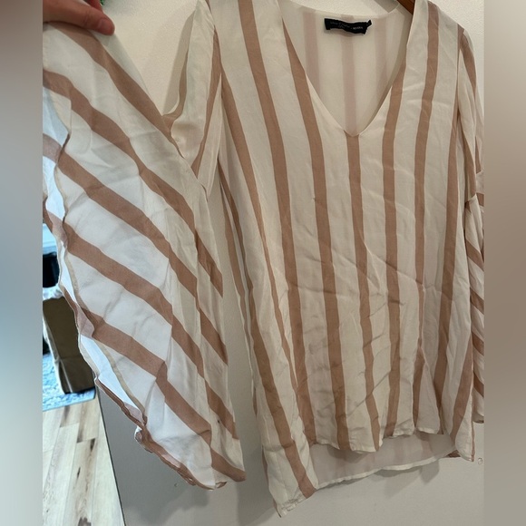 House of Harlow 1960 x Revolve Tallulah White Pink Ruffle Striped Dress Women XS - Picture 3 of 9